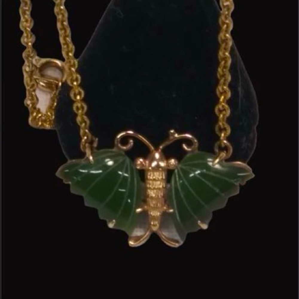 10K Gold Necklace w/ Simulated Stone Butterfly 🦋